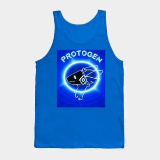 Protogen Robot Cyborg Furry Fursuit Fursona , Blue graphic Tank Top